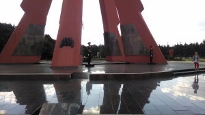 The "pillars" are rifles surrounding the flame. Very imposing, and humbling to be sure